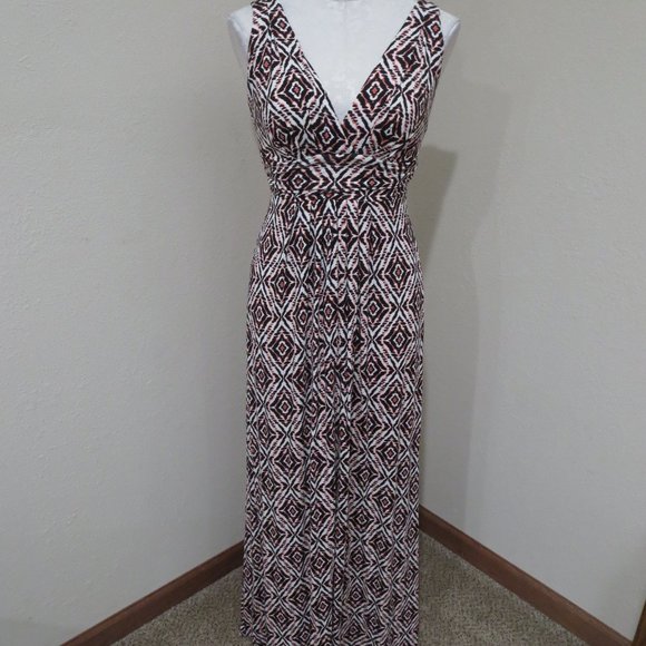 Ebay Tart Collections Maxi Dresses TART Collections 'Adrianna' Taupe  Windowpane Print Maxi Dress Sz S Beautiful